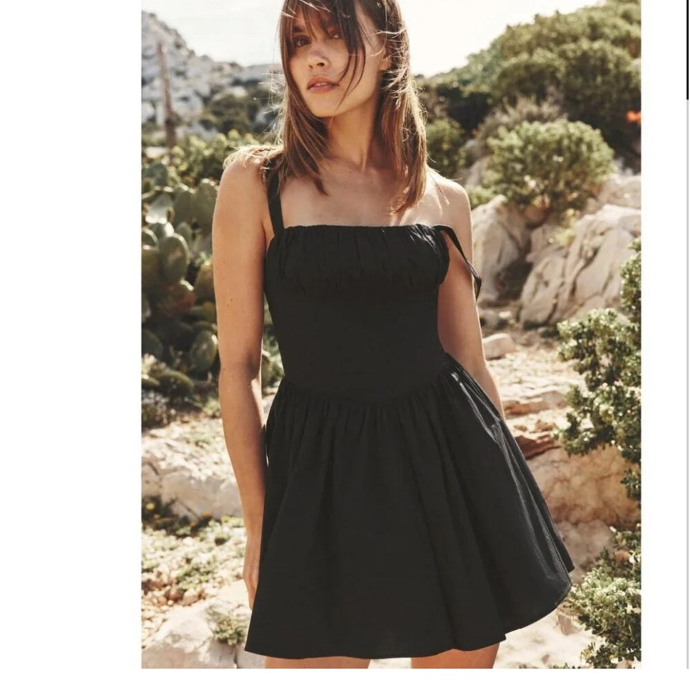 Zara Voluminous Full Skirt Mini Dress Black Size XLarge